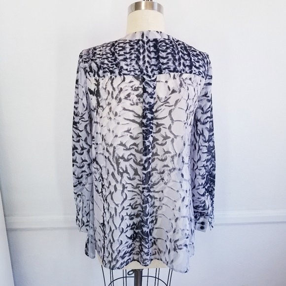 Thakoon | Addition Print Chiffon Buttondown Blouse - Picture 9 of 10